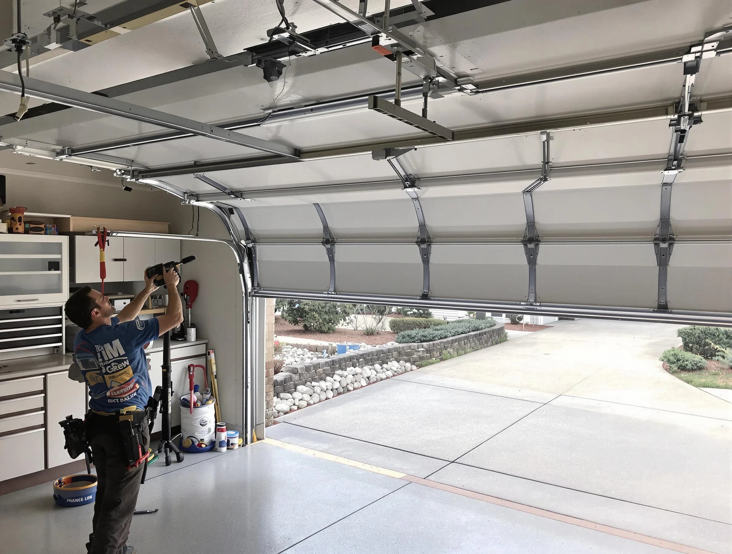 Garage door track repair service by Sandy Garage Door Repair in Sandy