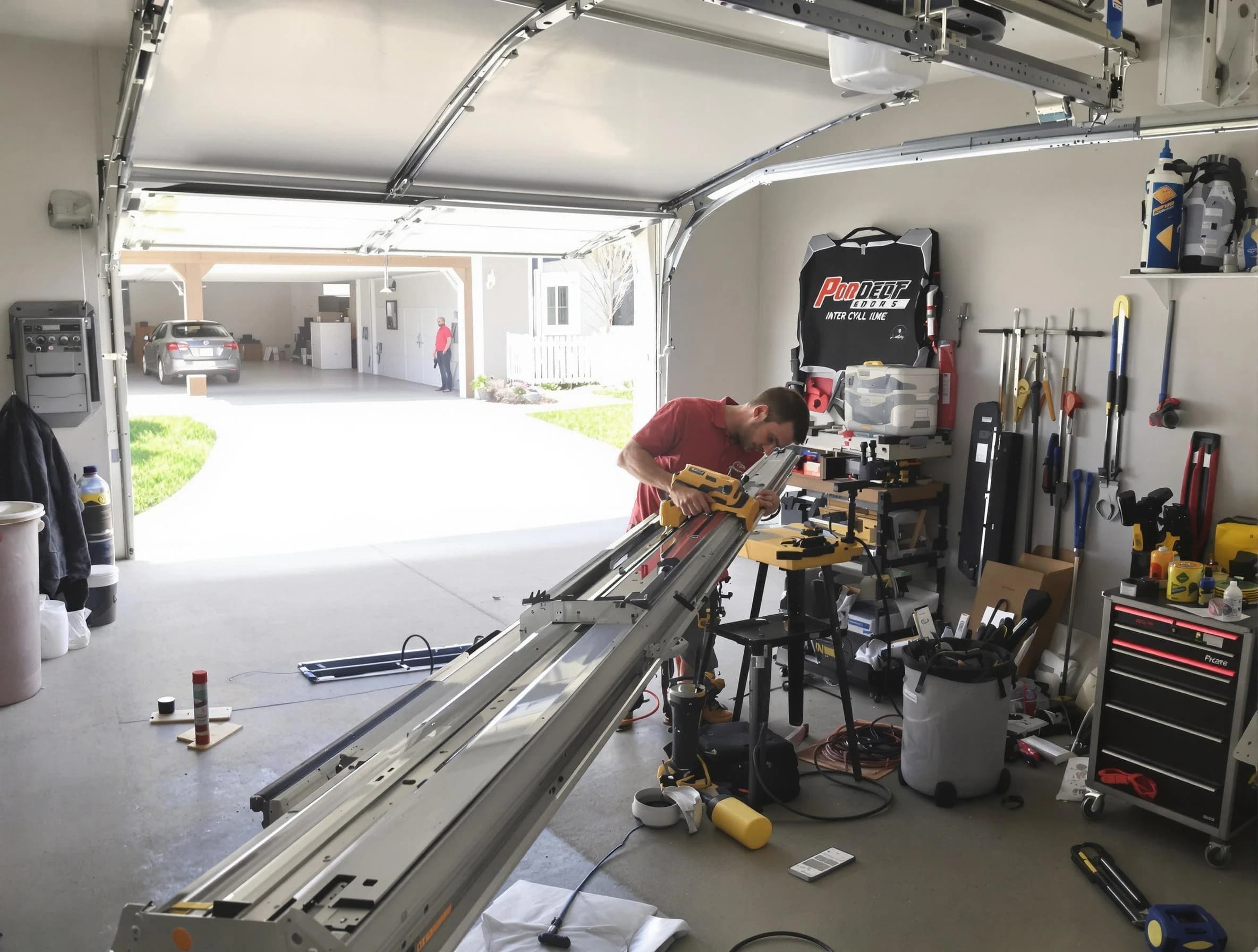Sandy Garage Door Repair expert performing track repair in Sandy