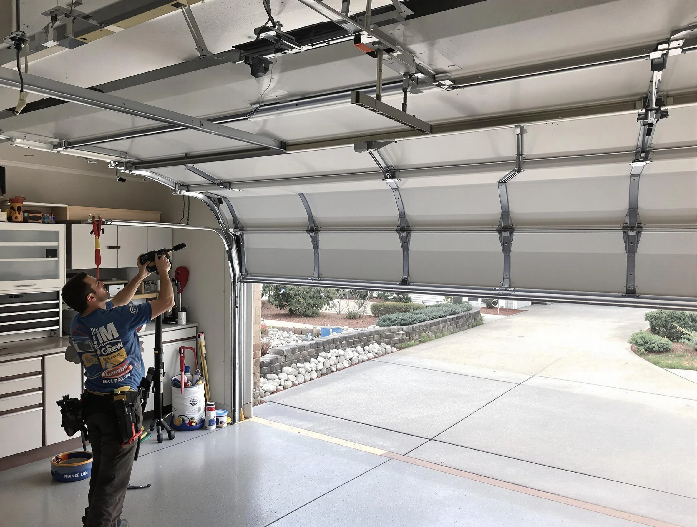 Garage door track repair service by Sandy Garage Door Repair in Sandy